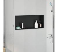 Niche de douche noire en acier inoxydable 75 x 30 x 9,5 cm, rangement pratique pour salle de bain, niche robuste pour ustensiles de douche, solution de séparation moderne, résistante à la corrosion et