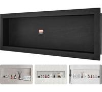 Niche de douche prête à carreler 40,64 x 127 cm, étagère simple, coins carrés, niche encastrée dans le mur, protection étanche, niche moderne pour ranger le savon dans la salle de bain, couleur noire