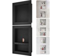 Niche de douche prête à carreler 40,64 x 40,64 cm et 40,64 x 50,8 cm, triple étagère, angles carrés, niche encastrée dans le mur, protection étanche, niche moderne pour ranger le savon dans la salle d