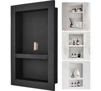 Niche de douche prête à carreler 40,64 x 60,96 cm, double étagère de rangement, angles carrés, niche encastrée dans le mur, protection étanche, niche moderne pour ranger le savon dans la salle de bain