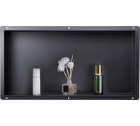 Niche de douche VEVOR, 10,16x33,02x63,5 cm, niche murale sans cadre, organisateur de rangement de shampoing en acier inoxydable, durable et facile à installer, noir pour salle de bains