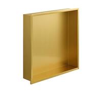 Niche de rangement en inox à encastrer spécial douche 30x30x7 finition gold by Eurosanit