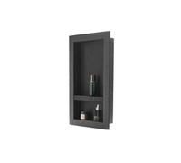 Niche Encastrable Salle Bain 10,16x40,64x71,12 cm, Étagère Murale, pour Savon Shampoing Douche Noir