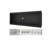 Niche Encastrable Salle de Bain 127x40,64x10 cm, Étagère Murale XPS, pour Savon Shampoing, Noir