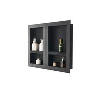 Niche Encastrable Salle de Bain 40 6x61 cm + 40 6x61 cm Niche Douche Encastrable Murale Étagères Organisateur Rangement Moderne