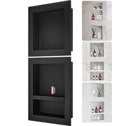 Niche murale 10x40,64x101,6cm Niche de douche carrelable triple couche étanche Montage en niche Matériau de paroi arrière (XPS, bois, ciment) convient pour salle de bain, chambre, bureau