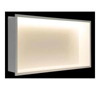 Niche murale avec bandes lumineuses LED - Armoire de rangement de douche - Étagère en acier inoxydable avec éclairage LED 4000 K pour l'organisation et la décoration de la salle de bain