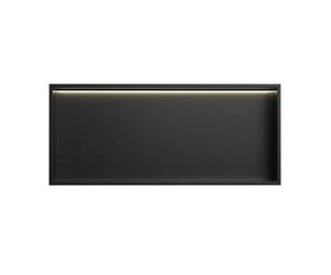 Niche murale avec bandes lumineuses LED - Armoire de rangement de douche - Étagère en acier inoxydable avec éclairage LED 4000 K pour l'organisation et la décoration de la salle de bain
