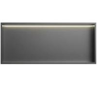 Niche murale de douche avec étagère en acier inoxydable - Meuble de rangement moderne pour salle de bain avec bandes lumineuses de 4000 K pour une décoration élégante et une fonctionnalité améliorée