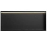 Niche murale de douche avec étagère en acier inoxydable - Meuble de rangement moderne pour salle de bain avec bandes lumineuses de 4000 K pour une décoration élégante et une fonctionnalité améliorée