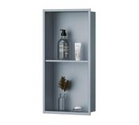 Niche murale en acier inoxydable 304, organiseur à double étagère intégré, étagère de rangement carrée peu encombrante pour salle de bain, douche ou cuisine
