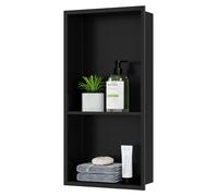 Niche murale en acier inoxydable, dimensions 30x60x10 cm, double épaisseur, couleur noire