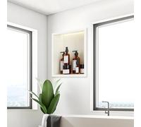 Niche Murale encastrée en Acier Inoxydable, soudée sans Joint Apparent, pour Le Rangement dans la Salle de Bain et Le Salon, sans carrelage nécessaire.