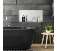 LuxeBath Niche murale encastrée acier inoxydable sans rebord carrelable argent 60×30×10 cm