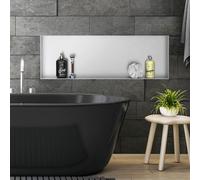 Niche murale LuxeBath en acier inoxydable, 90 x 30 x 10 cm, argent, sans rebord, niche carrelable pour accessoires de salle de bain, étagère de douche, tablette de douche