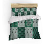 NICHIYO Harry Potter Parure de lit - Housse de couette et taie d'oreiller, microfibre, impression numérique 3D, 3 pièces, (01,135 x 200) (7,King 220 x 240 cm)
