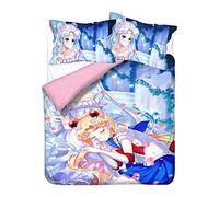 NICHIYO Sailor Moon Parure de lit - Housse de couette et taie d'oreiller, microfibre, impression numérique 3D (7, Doubie 200 x 200 cm)