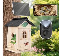 Nichoir à oiseaux avec caméra - Nichoir avec caméra d'extérieur 2K HD | IA pour déterminer les espèces d'oiseaux, transmission de téléphone portable 2,4 G WiFi et application