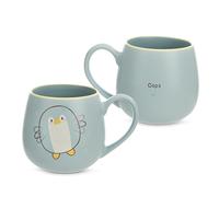 NICI 61833 mymochi Tasse, Motif Pingouin Waddle, « Oops », 400 ML, 8 x 9 cm, Bleue, Tasse À Thé, Tasse À Café, en Porcelaine, avec Anse, pour Boissons Froides Et Chaudes, Café, Thé, Lait, Cacao