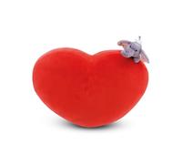 NICI coussin Love Eléphant en forme de coeur 42x27 cm avec doudou éléphant rouge - Coussins en peluche doux pour les garçons, les filles, les bébés - idéal pour la maison - 61491