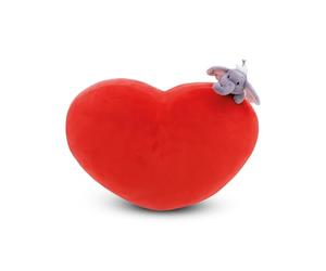 NICI coussin Love Eléphant en forme de coeur 42x27 cm avec doudou éléphant rouge - Coussins en peluche doux pour les garçons, les filles, les bébés - idéal pour la maison - 61491