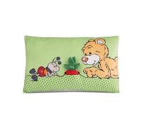 NICI Coussin moelleux Ours Milo avec radis 2D - Coussin moelleux avec ours en peluche pour filles, garçons & bébés, Coussin rectangulaire en peluche, 43 x 25cm - 49449