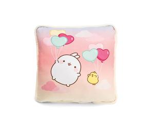 NICI coussin MOLANG carré 30x30 cm coloré - Coussins en peluche doux pour les garçons, les filles, les bébés - idéal pour la maison, la maternelle ou en déplacement - 61676