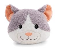 NICI Coussin Chat Felli, 35 x 30 cm, Gris - 62975 | Coussin moelleux en peluche pour enfants et adultes, idéal pour la maison, la maternelle ou les déplacements