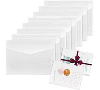 NICKLIN 20 Vélin Translucide Pré-Plié Enveloppe Transparente 22,5x15,5 cm | Papier Vélin Translucide, Difficile à Déchirer pour Invitations Collecte de Billets Loterie, Timbres, Cartes, Mariage