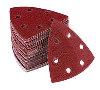 NICKLIN Delta-Triangles de Ponçage, 60 Pcs Papier Verre pour Ponceuse Mouse | Papier a Poncer Papier Abrasif 6 Trous, Crochets et Boucles, Grain 40 60 80 120 180 240 pour Ponceuse Multifonction