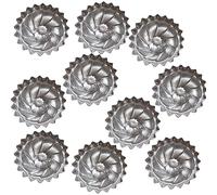 Niclaw Gourmet Kuih Puteri Ayu Lot de 10 mini moules en aluminium pour cuisson à la vapeur en forme de pandan malaisien