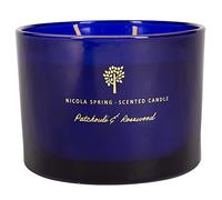Nicola Spring Bougie parfumée patchouli et bois de rose - 350 g - Cire de soja naturelle, durée de combustion de 38 heures, grandes bougies, parfum relaxant, coffret cadeau, bougie d'aromathérapie