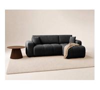 Nicole - canapé d'angle réversible 4 places convertible avec coffre en tissu