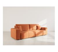 Bestmobilier Canapé droit 4 places convertible - Rouille