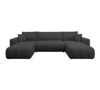 Bestmobilier Nicole canapé panoramique U convertible - Anthracite
