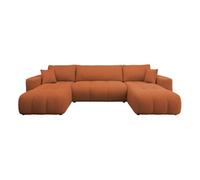 Bestmobilier Canapé panoramique Nicole convertible 7 places - Rouille