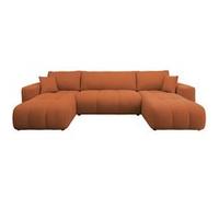Bestmobilier Canapé panoramique Nicole convertible 7 places - Rouille