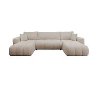 Bestmobilier Canapé panoramique Nicole convertible - Taupe