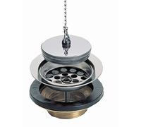 Nicoll Bonde laiton à bouchon 84 mm avec chaînette pour évier grès ou synthèse