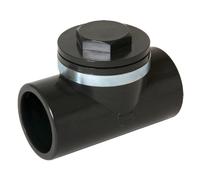 NICOLL Clapet anti-retour PVC D50 - Coude 90° - Noir