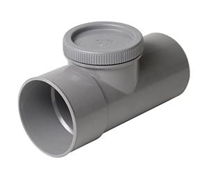 Nicoll UVT8 PVC Mâle Femelle Té de Visite avec Bouchon, 100mm Ø, 439g, Gris