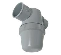 Nicoll YH1C Siphon lavabo horizontale Ø 40 | Siphon de parcours PVC gris horizontal - Mâle / femelle - Diamètre 40 mm - Nicoll