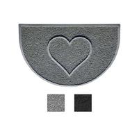 Nicoman Cœur Paillasson Lavable en Relief Vinyle Boucles d'entrée Tapis Lavable de Bienvenue -(Utiliser à l'intérieur et à l'extérieur),Demi Cercle (70x44cm), Gris