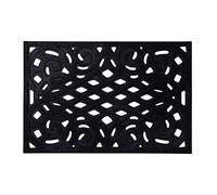 Nicoman Paillasson d'extérieur décoratif, Robuste, Anti-salissures, en Caoutchouc, antidérapant, Taille S, Noir Vif, 60 x 40 cm