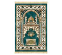 Nicoman Tapis de prière Musulmane au Design élégant | Janamaz | Sajadah | Tapis Islamique Doux, Tissu en Velours épais (Vert)