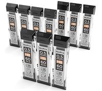 Nicpro 10 Tubes Recharges HB #2 pour Porte-mines de 0,5 mm - Résistantes à la Casse - Lot de 60 par tube