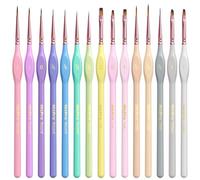 Nicpro 15 pièces pinceaux Peinture Micro Fins, Pastels esthétiques Petits pinceaux Miniatures, pour Acrylique, Huile, Aquarelle, Loisirs créatifs, maquettes, Miniatures, Peinture rupestre