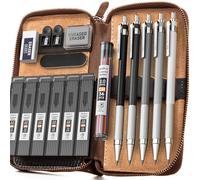 Nicpro 17 Métal Porte-Mines 2mm, Art Crayon Mécanique Criterium avec 2.0 mm (Mines Noir & Couleurs)(4B 2B HB 2H 4H) Gommes, Taille Crayon, pour Dessin Esquisse Architecture écriture Charpentier