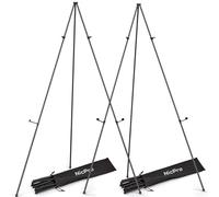 Nicpro 2 pièces hevalets d'exposition pliables art, 160 cm, métal, trépied noir, pliable, pour enseignes, affiches, mariages | avec sac de transport