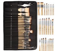Nicpro 26 Pièces Artiste Pinceaux Peinture, Professionnel Nylon Art Pinceau pour Adultes et Débutants Peinture à Aquarelles Acryliques, Aquarelles, Huiles et Gouaches, avec étui & Couteau